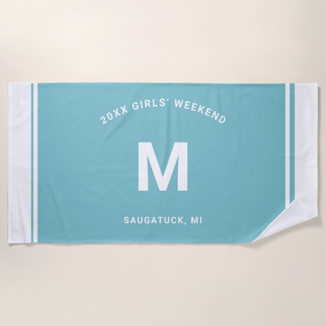 Serviette De Plage Monogramme (Devant)