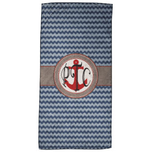 Serviette de plage monogramme marine