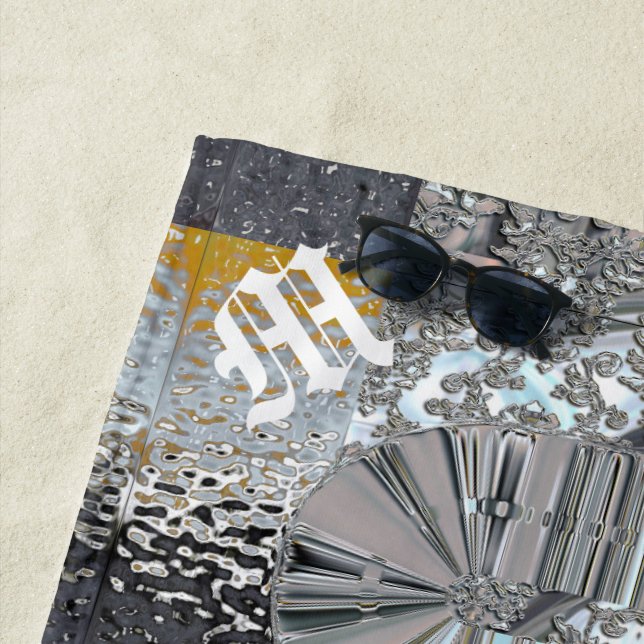 Serviette De Plage Monogramme moderne Vansophe (En situation)