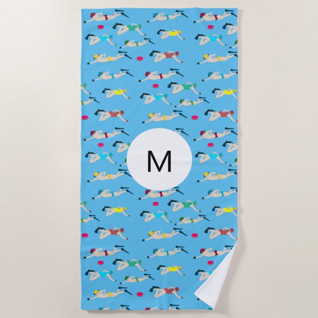 Serviette De Plage Monogramme Octopush (Devant)
