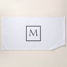 Monogramme rectangulaire minimaliste monochrome