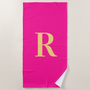 Serviette De Plage Monogramme simple moderne