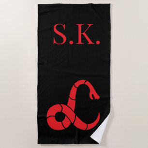 Serviette de plage monogrammée avec design de logo