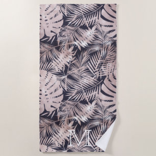 Serviette De Plage Monographie de feuilles tropicaux en fausse feuill