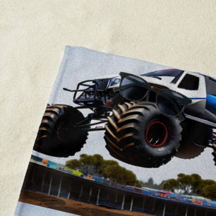 Serviette De Plage Monster Truck Launch, Beach Towel