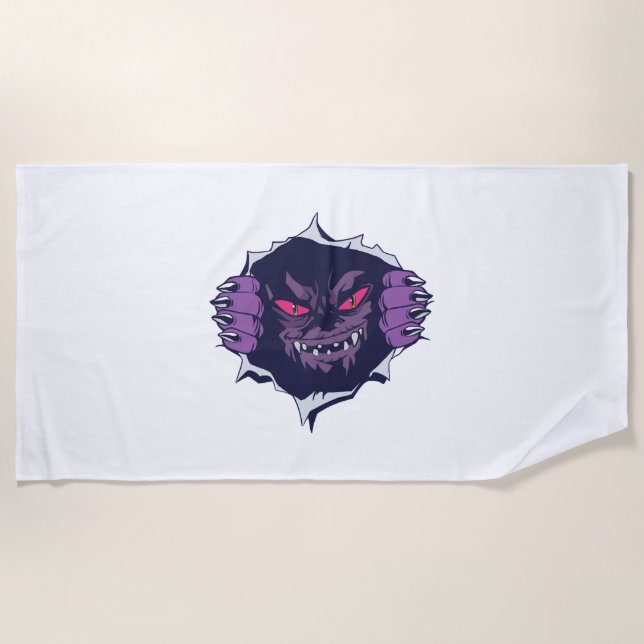 Serviette De Plage Monstre d'Halloween (Devant)