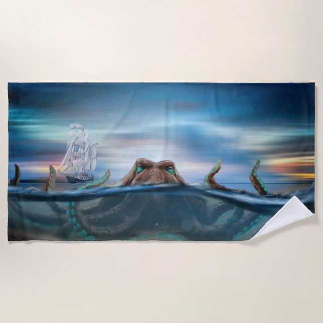 Serviette De Plage Monstre marin de Kraken (Devant)