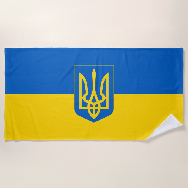 Serviette De Plage Montrez vos couleurs - Ukraine (Devant)