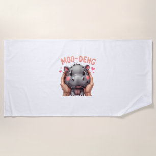 Serviette De Plage Moo-Deng Baby Pygmy Hippo Cute Baby Hippo Moodeng