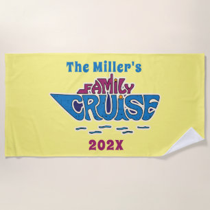 Serviette De Plage Mot de croisière en famille