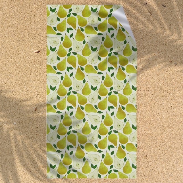 Serviette De Plage Motif à poires vertes (Créateur téléchargé)