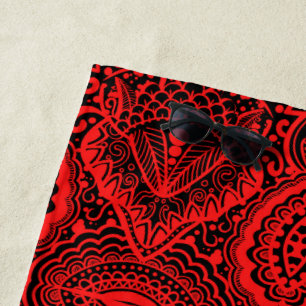 Serviette De Plage Motif aztèque rouge