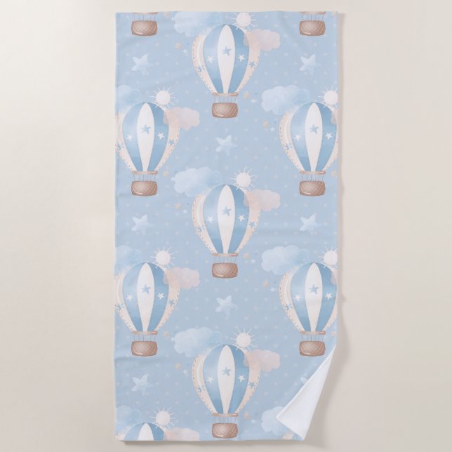 Serviette De Plage Motif Ballons Bleus (Devant)
