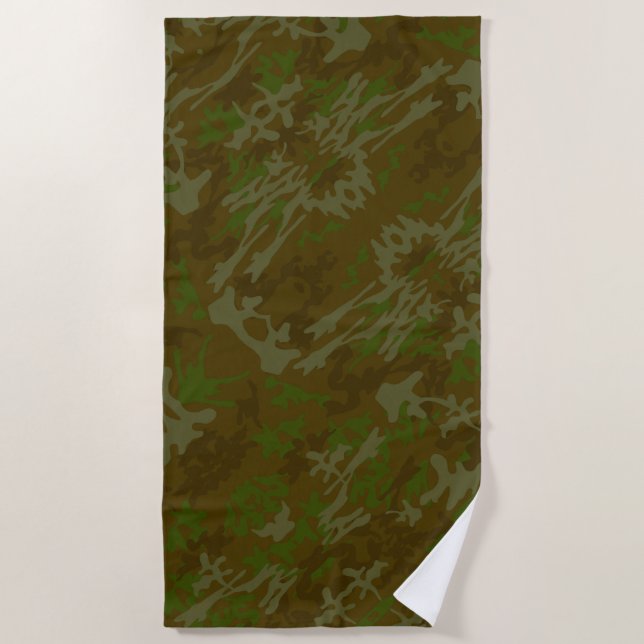 Serviette De Plage Motif Camouflage Brown Et Vert (Devant)