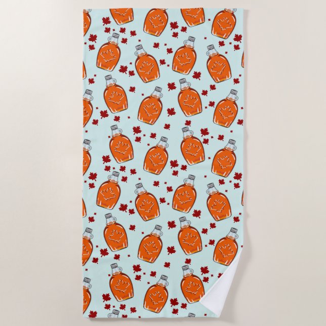 Serviette De Plage Motif canadien de sirop d'érable (Devant)