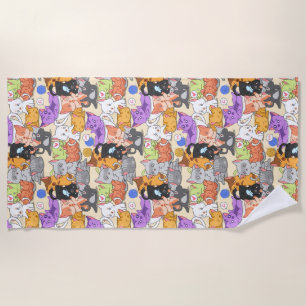 Serviette De Plage Motif chats mignons   