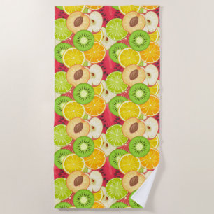 Serviette De Plage Motif coloré de fruit d'amusement