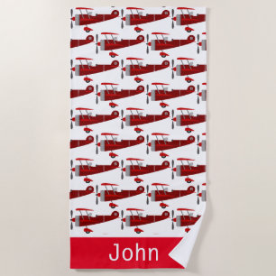 Serviette de plage Motif d'avion personnalisée