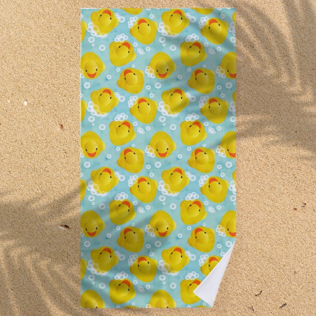 Serviette De Plage Motif de bain canards en caoutchouc (Créateur téléchargé)