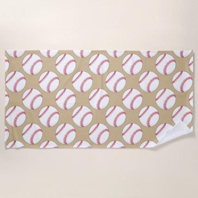 Serviette De Plage Motif de baseball (Devant)