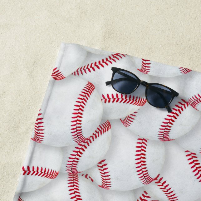 Serviette De Plage Motif de baseballs en couche (En situation)
