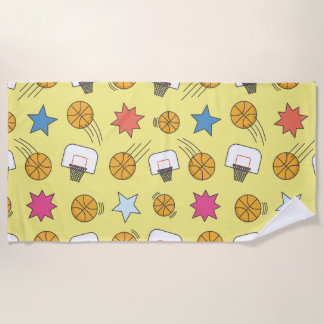 Serviette De Plage Motif de basket amusant