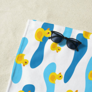 Serviette De Plage Motif de canard en caoutchouc jaune