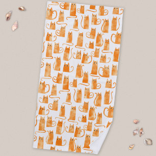 Serviette De Plage Motif de chat orange