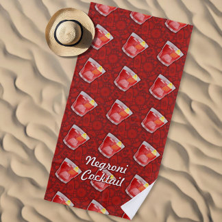 Serviette De Plage Motif de cocktail Negroni