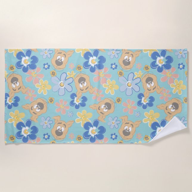 Serviette De Plage Motif de fleurs Scooby-Doo (Devant)
