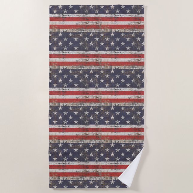 Serviette De Plage Motif de Grunge Patriotique (Devant)