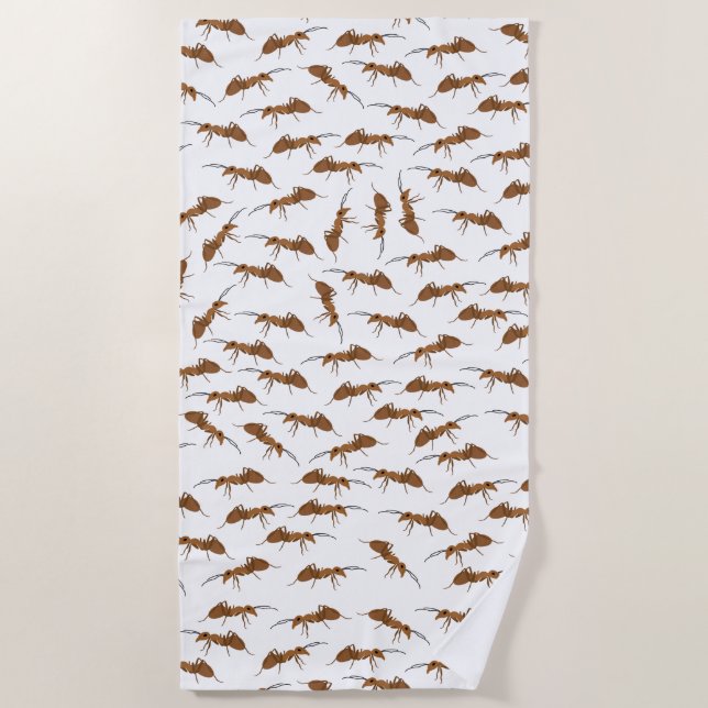 Serviette De Plage Motif de jolies fourmis (Devant)