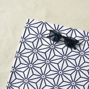 Serviette De Plage Motif de la marine Vintage Blue Asanoha Japon