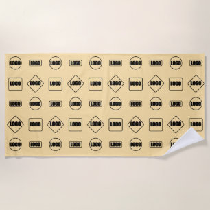 Serviette De Plage Motif de logo Brown et noir simple