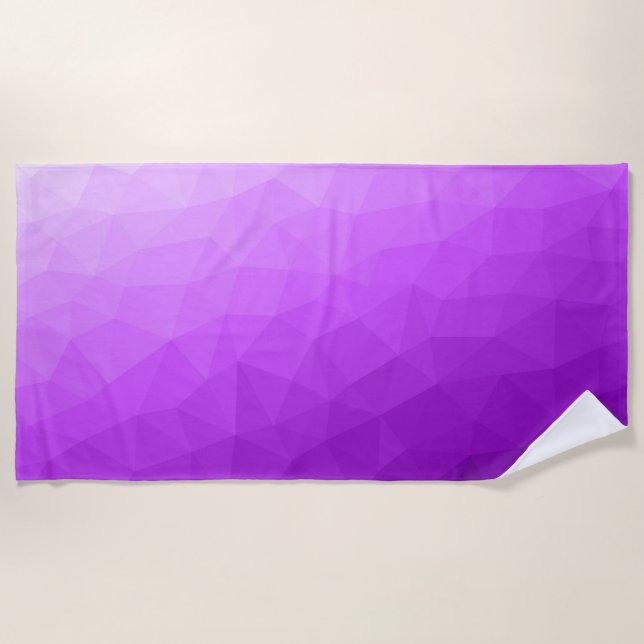 Serviette De Plage Motif de maillage géométrique dégradé de lavande v (Devant)