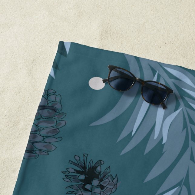 Serviette De Plage Motif de Noël, Pine Snow 12 (En situation)