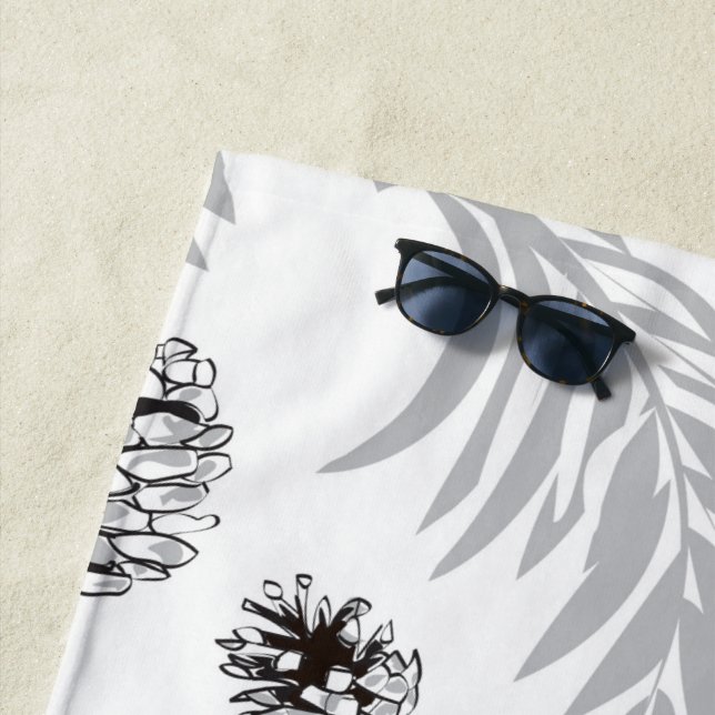 Serviette De Plage Motif de Noël, Pine Snow 7 (En situation)