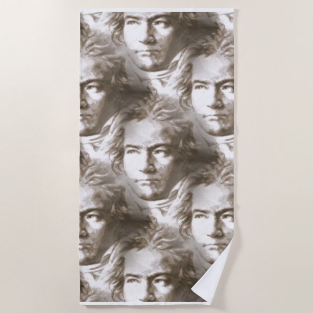Serviette De Plage Motif de portrait Beethoven (Devant)