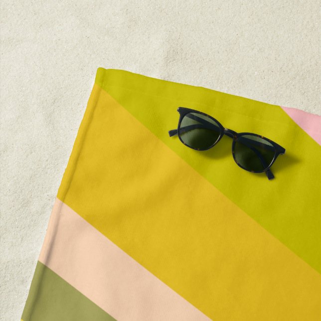 Serviette De Plage Motif de rayures Citrus modernes (En situation)