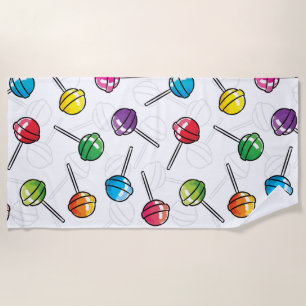 Serviette De Plage motif de sucettes colorées
