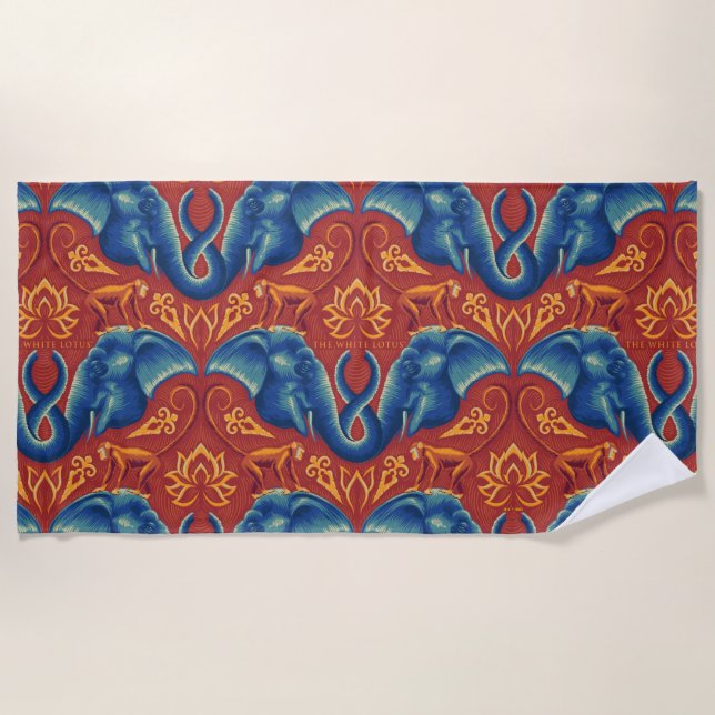 Serviette De Plage Motif de tapisserie Safari - Le Lotus Blanc (Devant)