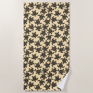 Serviette De Plage Motif de tortue répétée de style côtier d'été