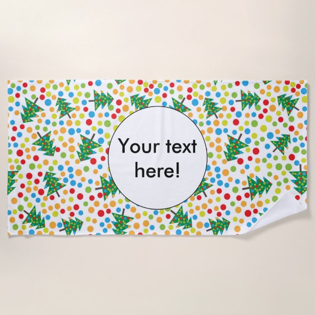 Serviette De Plage motif des arbres de Noël (Devant)