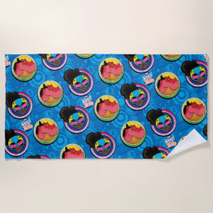 Serviette De Plage Motif des cercles de Dinosaure de la lune et de Di