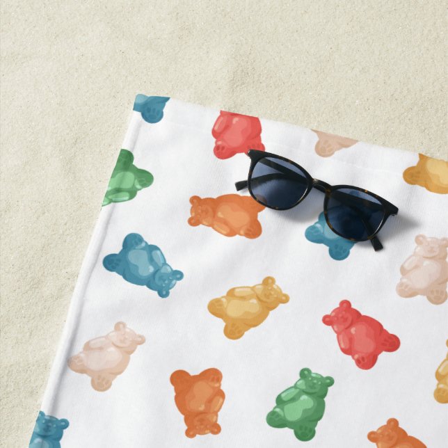 Serviette De Plage Motif des ours de gomme (En situation)