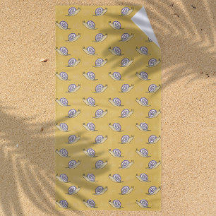 Serviette De Plage Motif d'escargots et de torrents illustrés