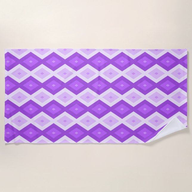 Serviette De Plage Motif diamant violet clair (Devant)