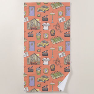 Serviette De Plage Motif d'icônes colorées AMIS™