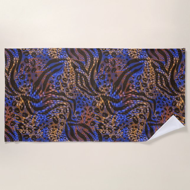 Serviette De Plage Motif d'impression Leopard et Zebra (Devant)