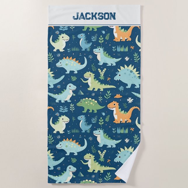 Serviette De Plage Motif Dinosaur bébé (Devant)